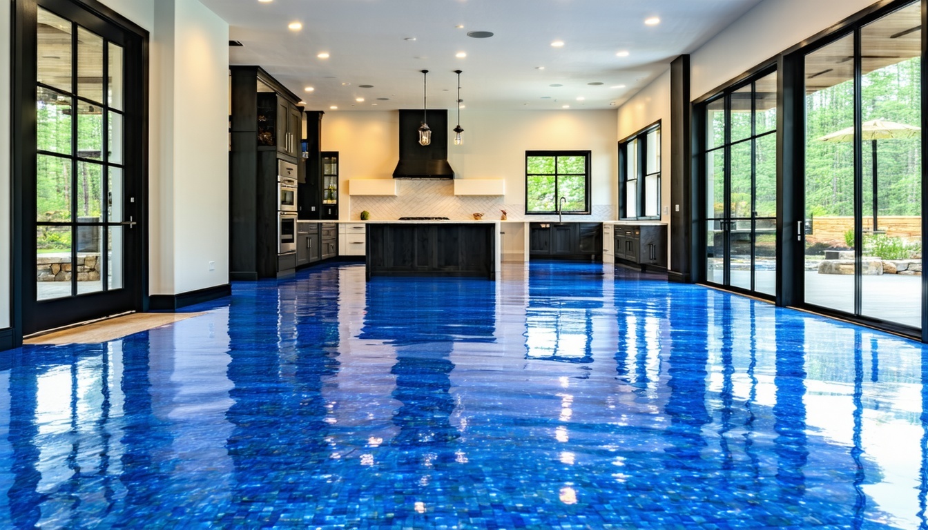 Durable and stylish epoxy floor in a residential setting